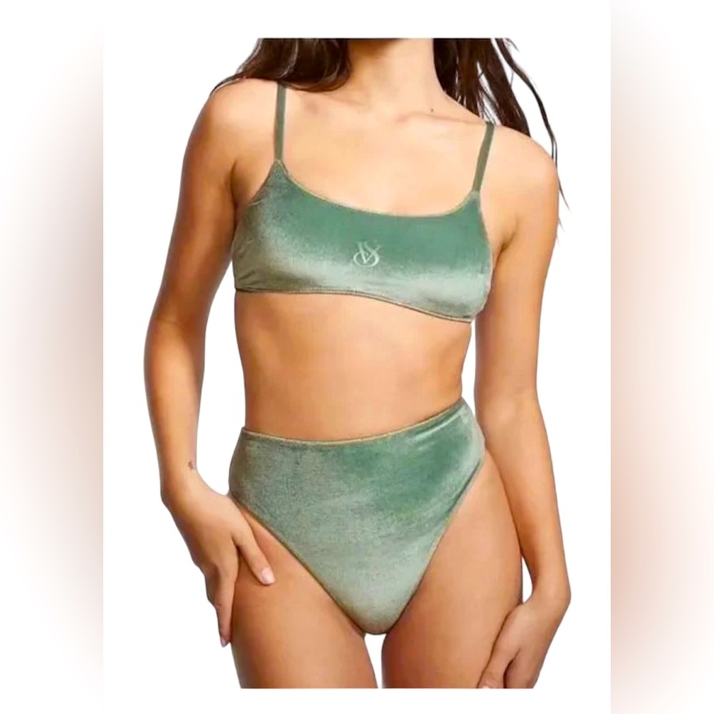 Victoria’s Secret Swim Scoop top Velvet & High Waist bottom Set Medium - Picture 2 of 10